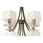 M0792AB Akira Pendant 2 Tier 12 Light E14 Antique Brass Cream Shades