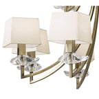 M0792AB Akira Pendant 2 Tier 12 Light E14 Antique Brass Cream Shades