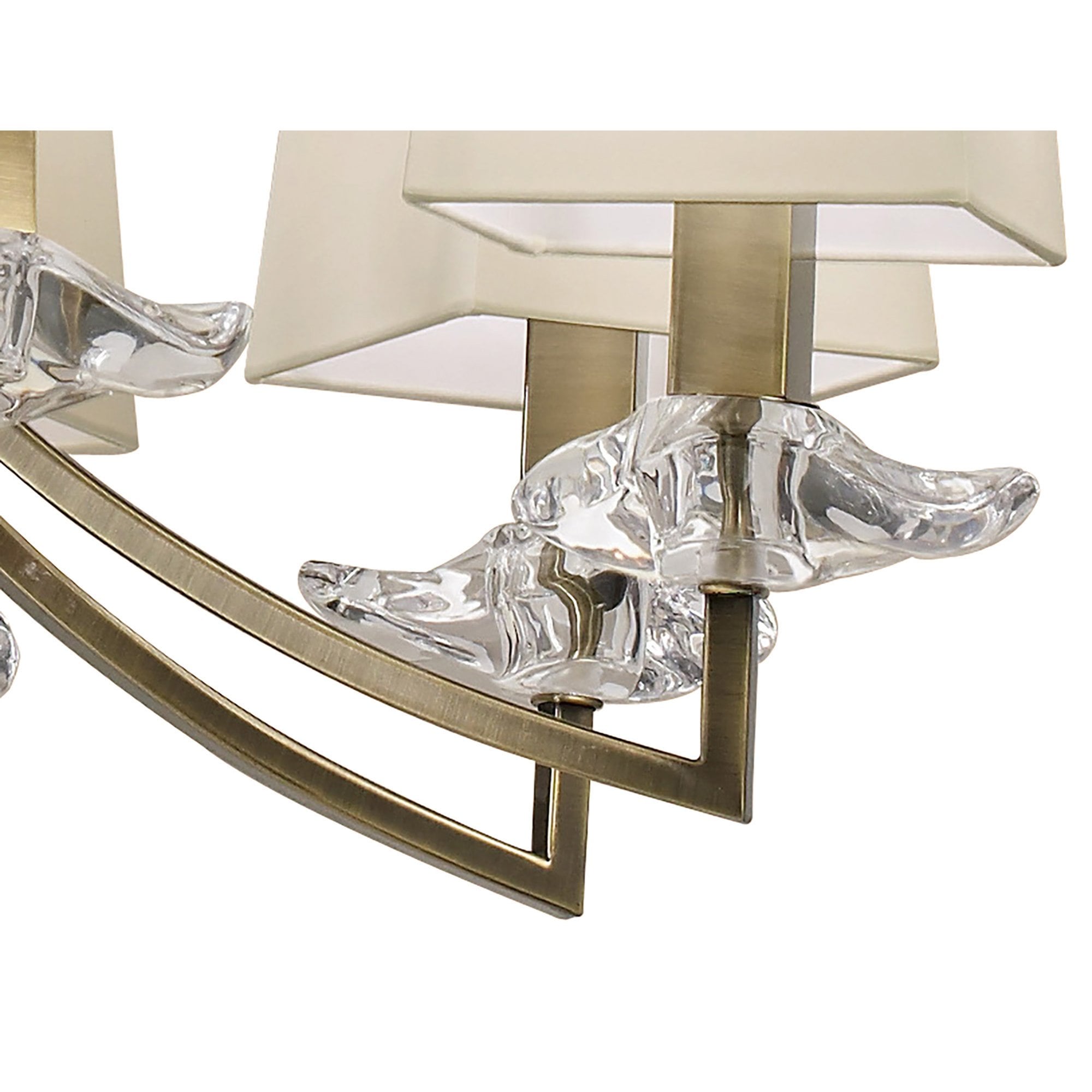 M0792AB Akira Pendant 2 Tier 12 Light E14 Antique Brass Cream Shades