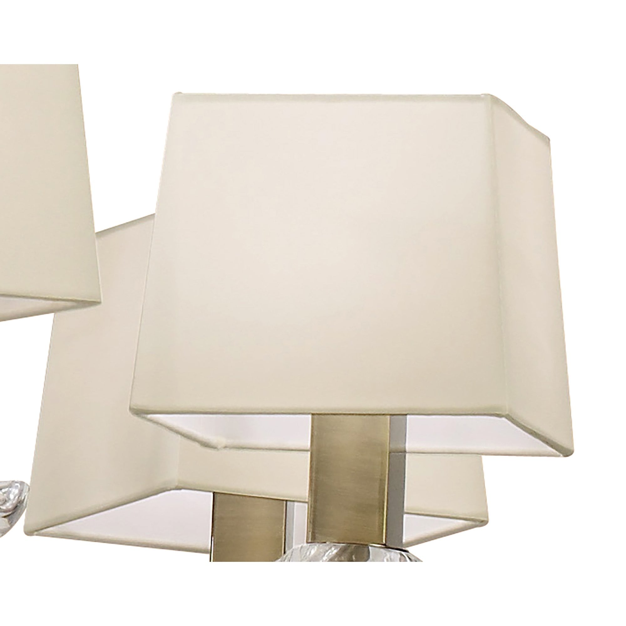 M0792AB Akira Pendant 2 Tier 12 Light E14 Antique Brass Cream Shades