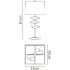 M0793/CS Akira Table Lamp 2 Light E27 Polished Chrome Cream Shade