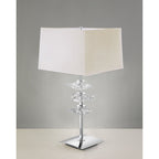 M0793/CS Akira Table Lamp 2 Light E27 Polished Chrome Cream Shade