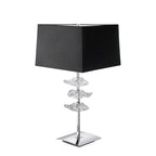M0793 Akira Table Lamp 2 Light E27 Polished Chrome Black Shade