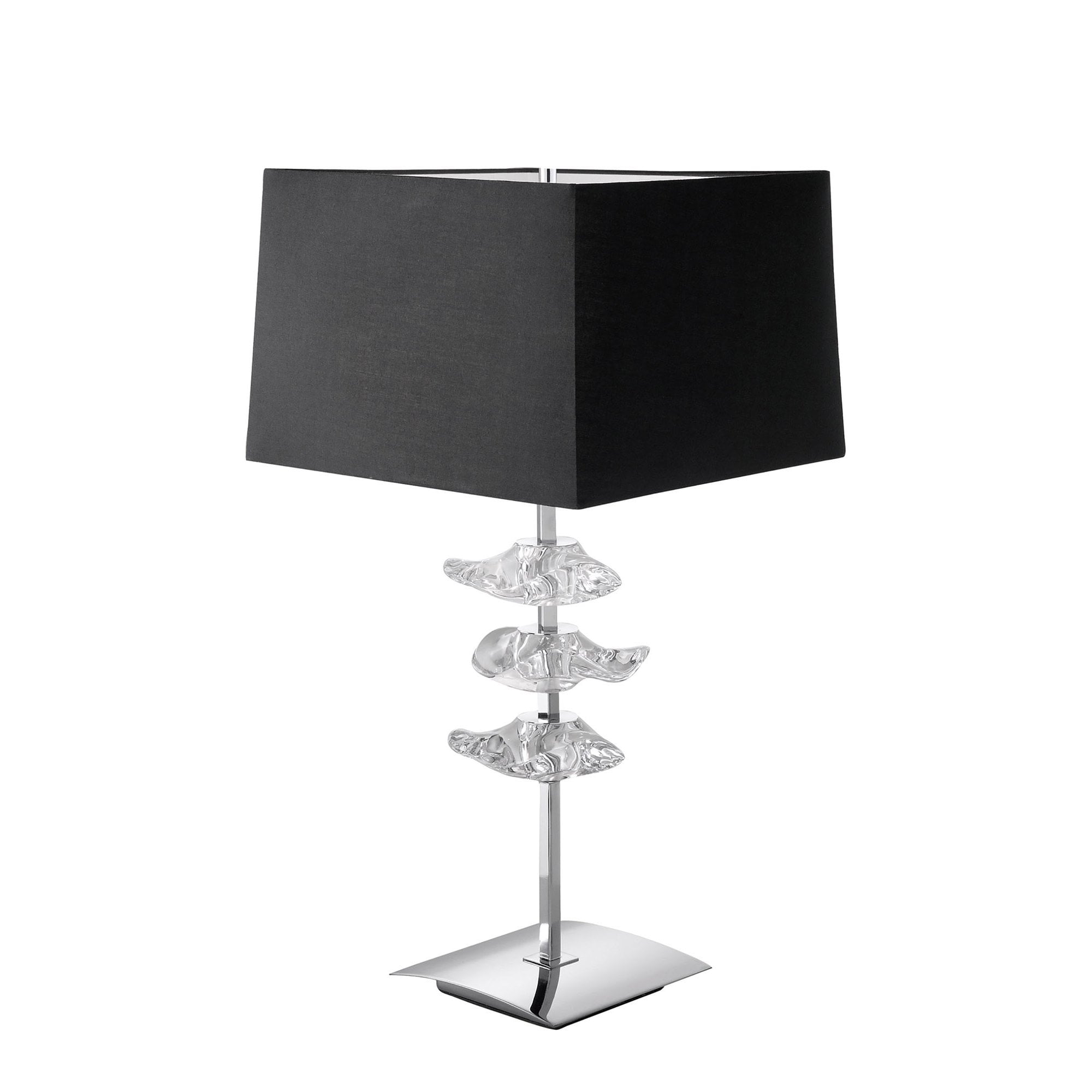 M0793 Akira Table Lamp 2 Light E27 Polished Chrome Black Shade