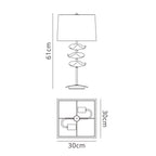 M0793 Akira Table Lamp 2 Light E27 Polished Chrome Black Shade