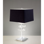 M0793 Akira Table Lamp 2 Light E27 Polished Chrome Black Shade