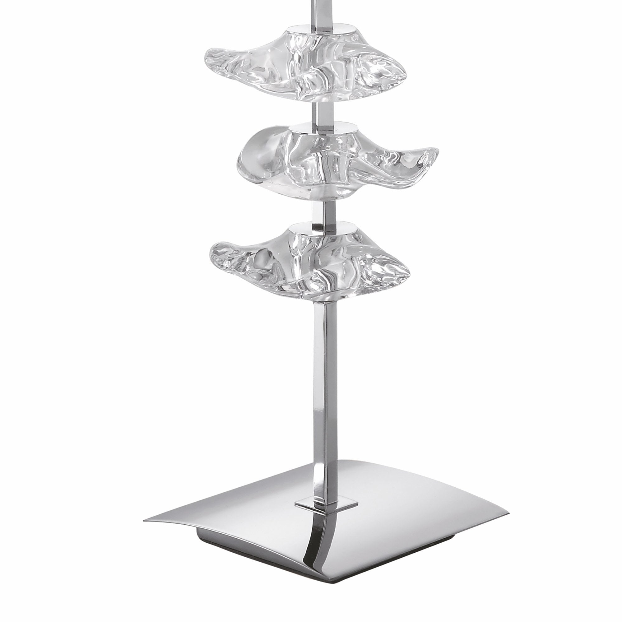 M0793 Akira Table Lamp 2 Light E27 Polished Chrome Black Shade