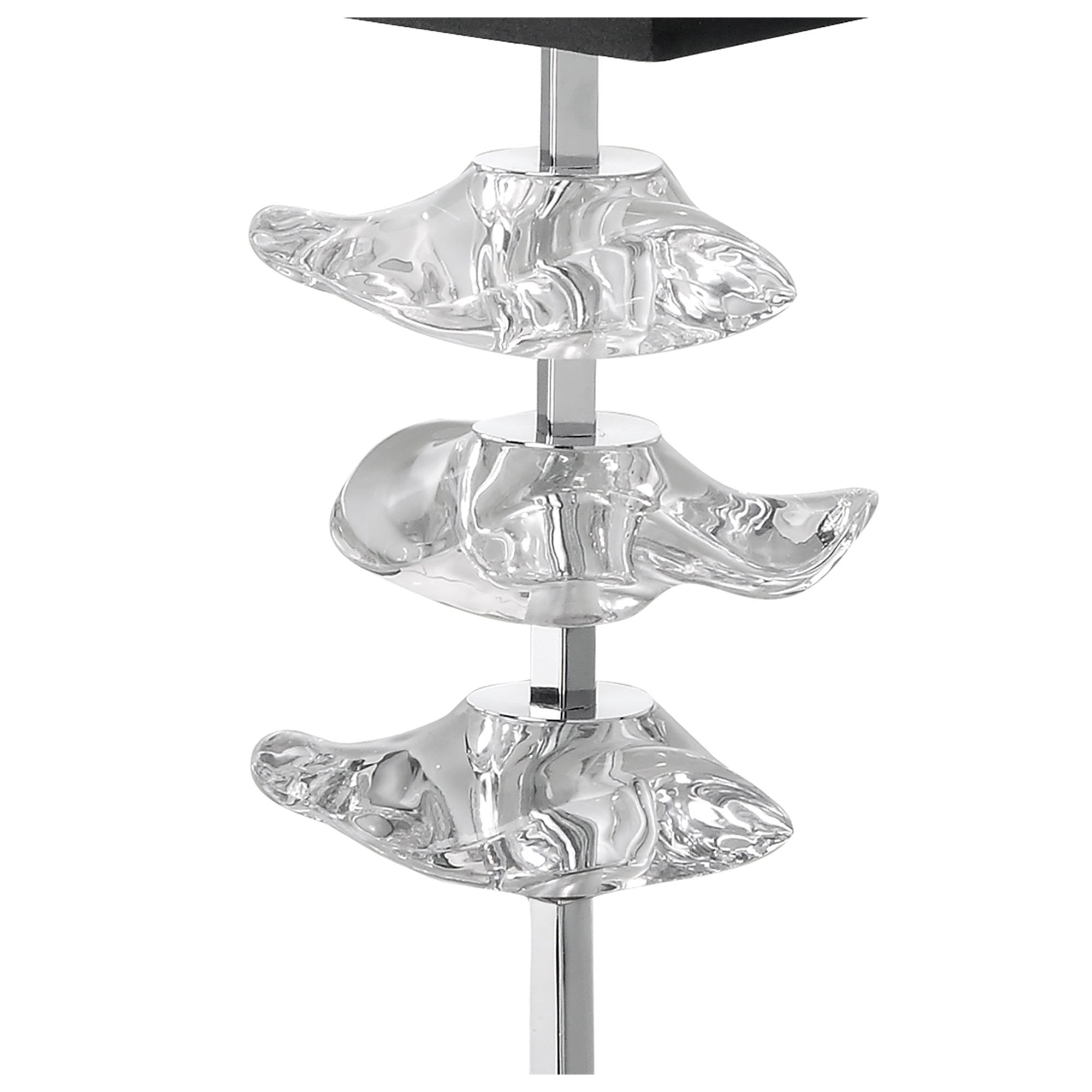 M0793 Akira Table Lamp 2 Light E27 Polished Chrome Black Shade