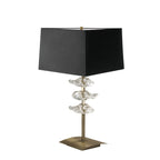 M0793AB/BS Akira Table Lamp 2 Light E27 Antique Brass Black Shade