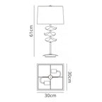 M0793AB/BS Akira Table Lamp 2 Light E27 Antique Brass Black Shade