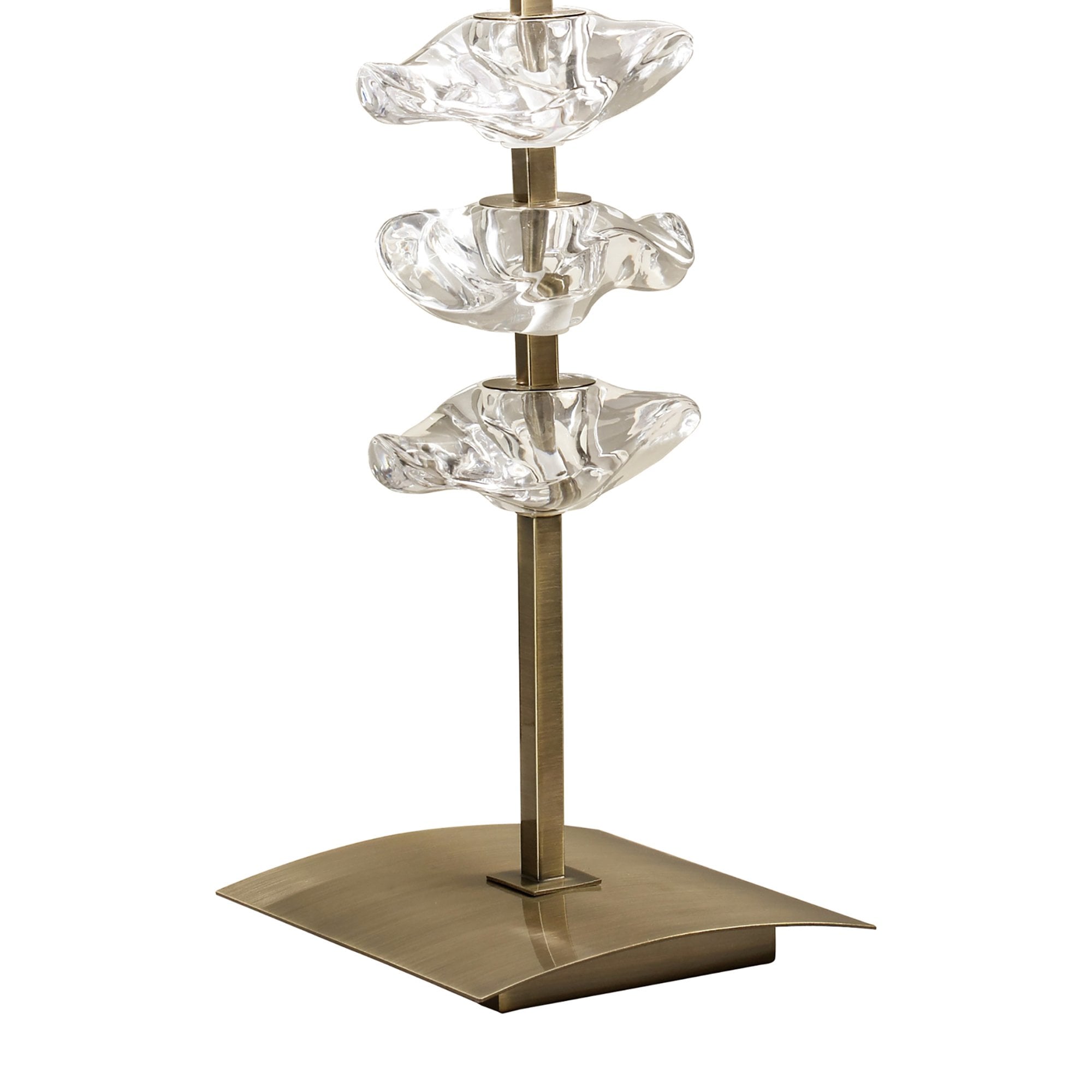 M0793AB/BS Akira Table Lamp 2 Light E27 Antique Brass Black Shade