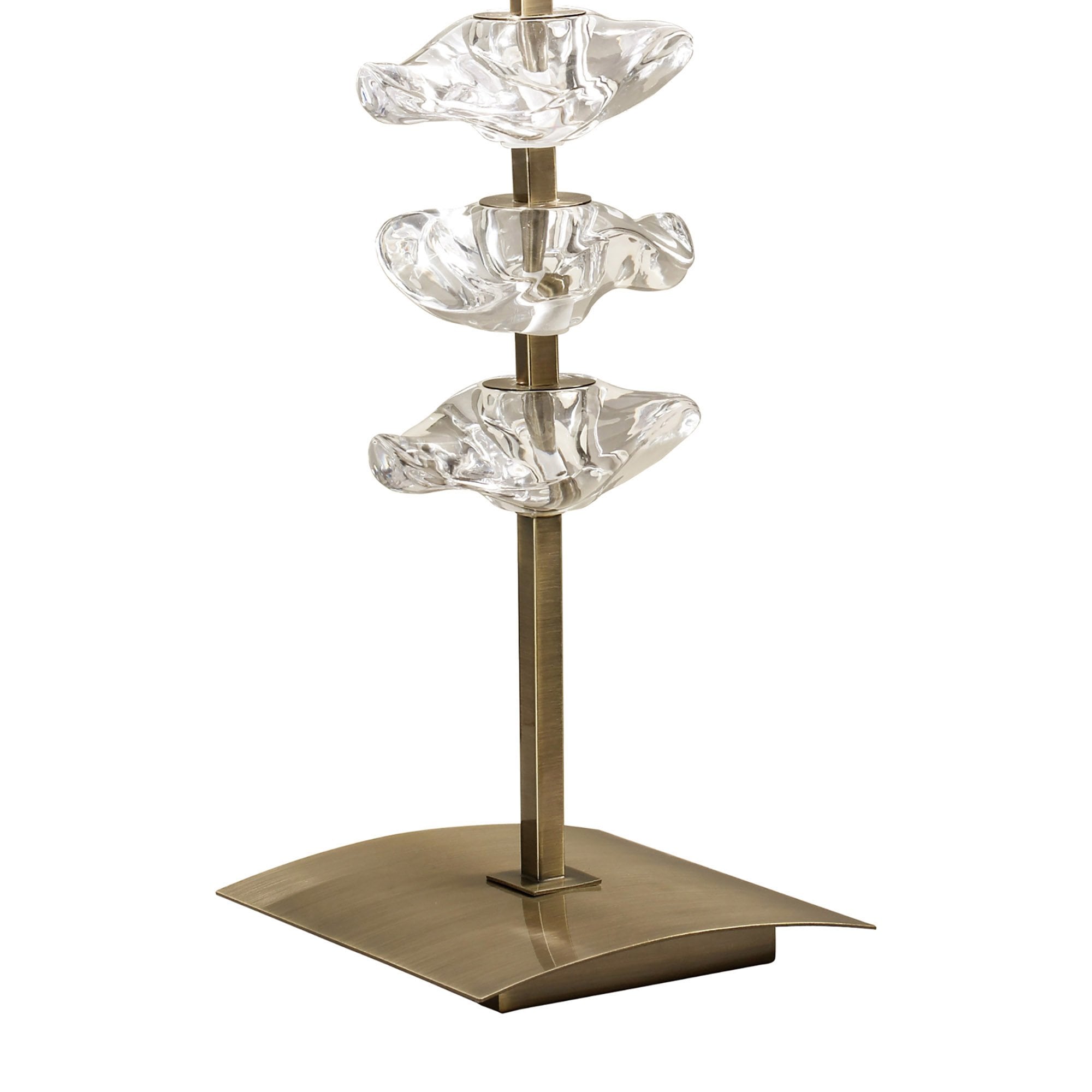 M0793AB Akira Table Lamp 2 Light E27 Antique Brass Cream Shade