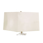 M0793AB Akira Table Lamp 2 Light E27 Antique Brass Cream Shade