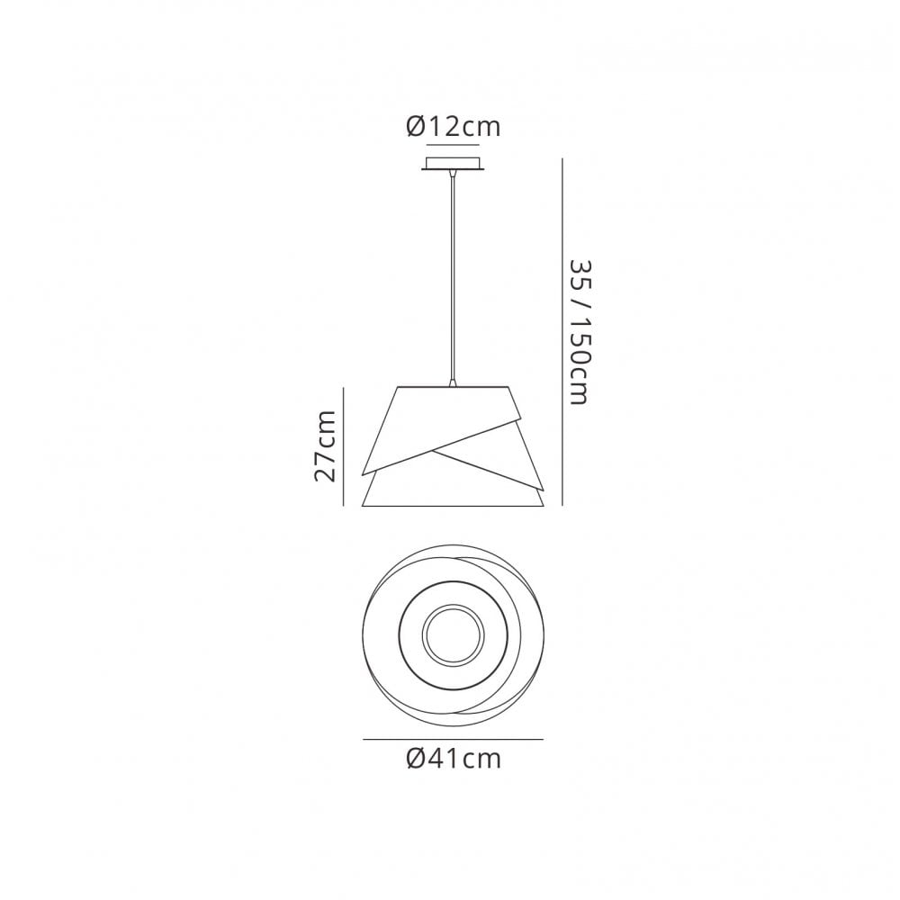M5861 Alboran Pendant Medium 1 Light Alumimium/ Iron
