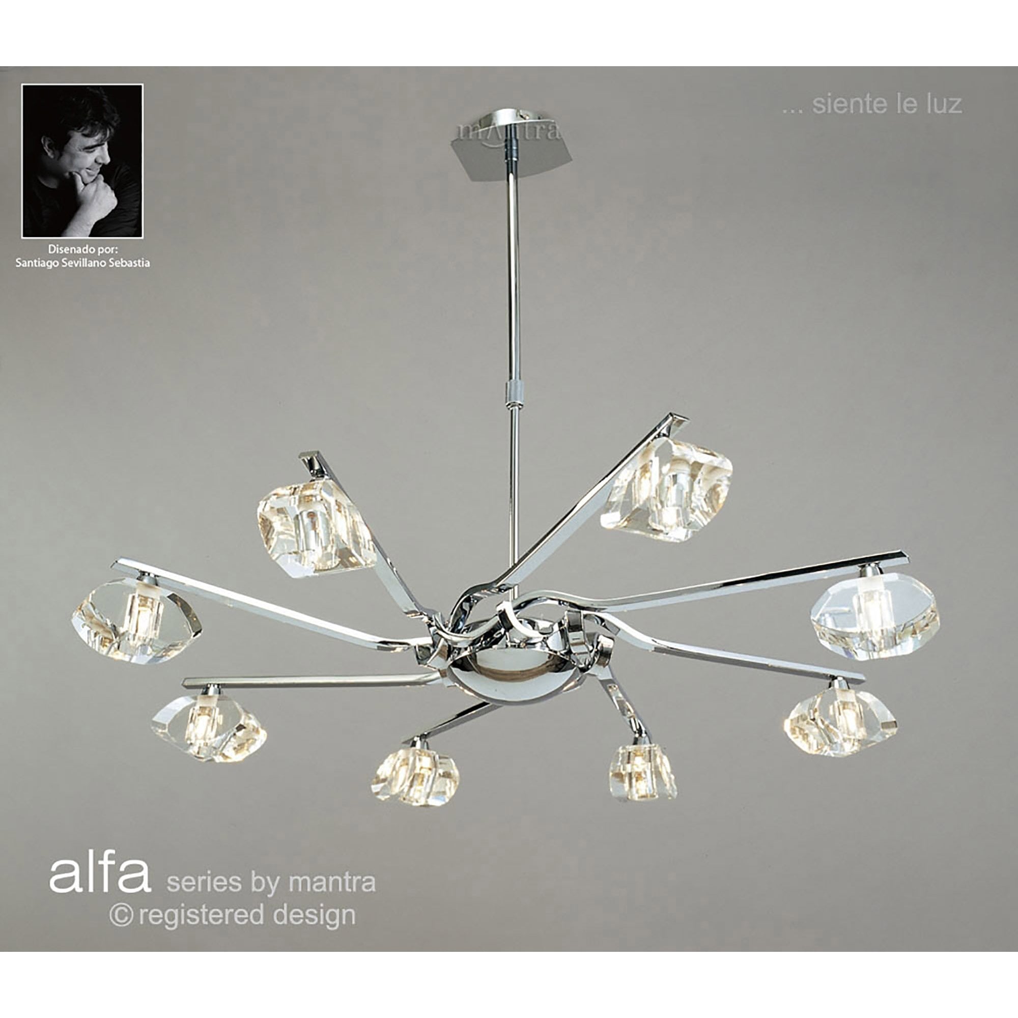 M0410 Alfa Pendant 8 Light G9 Polished Chrome