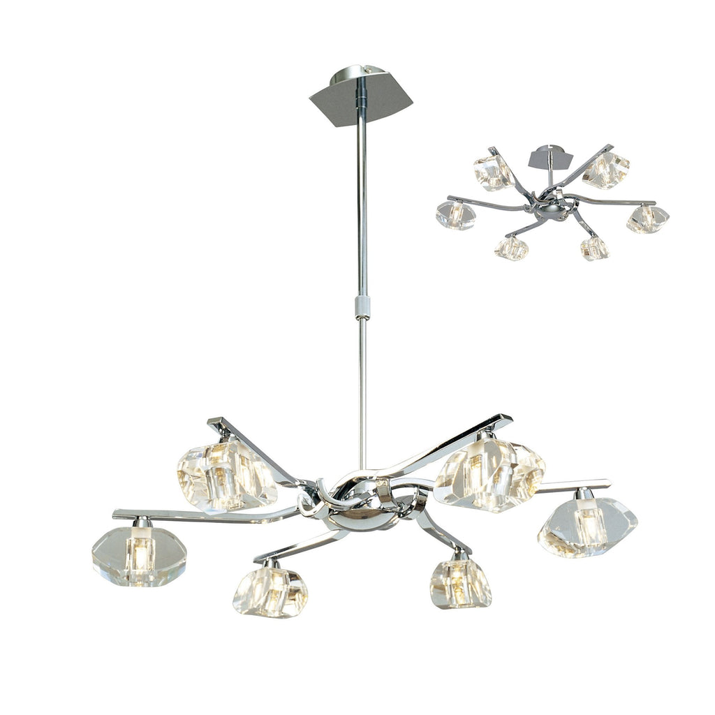 M0412 Alfa Telescopic Convertible To Semi Flush 6 Light G9 Polished Chrome