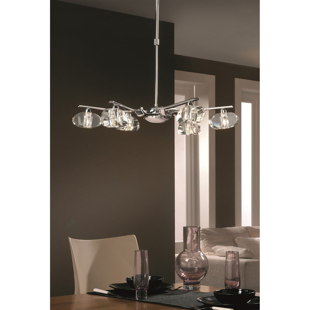 M0412 Alfa Telescopic Convertible To Semi Flush 6 Light G9 Polished Chrome