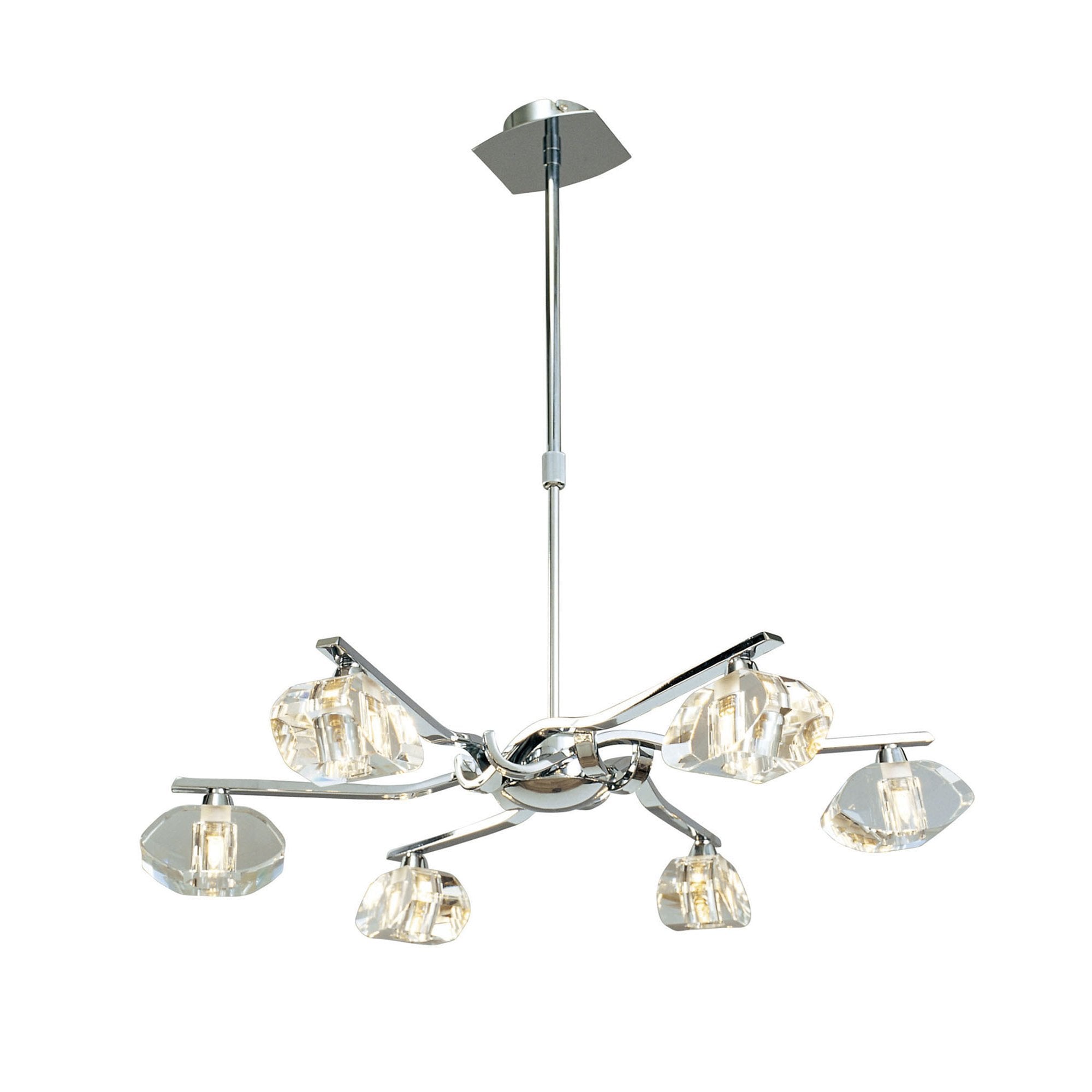 M0412 Alfa Telescopic Convertible To Semi Flush 6 Light G9 Polished Chrome