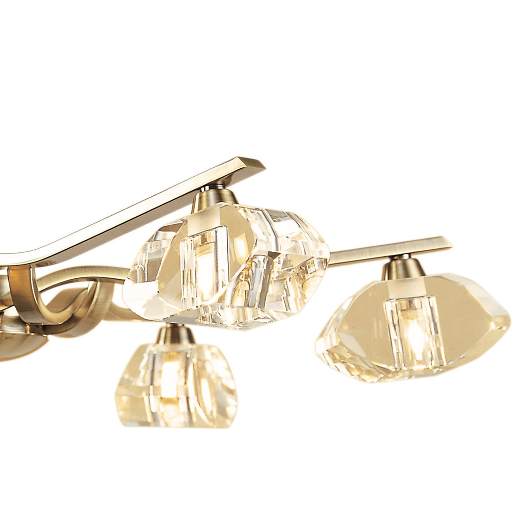 M0412AB Alfa Telescopic Pendant Convertible To Semi Flush 6 Light G9 Antique Brass