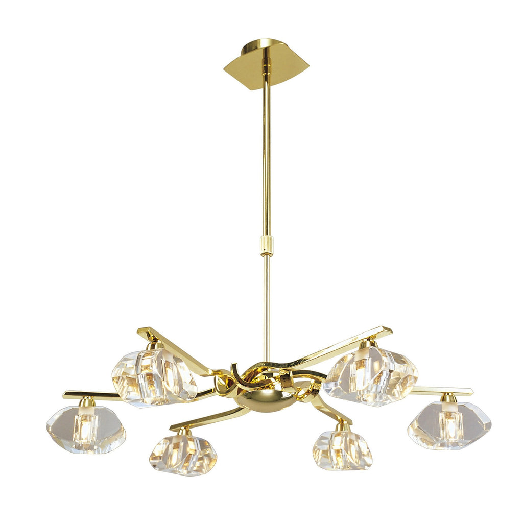 M0412PB Alfa Telescopic 6 Light G9 Polished Brass