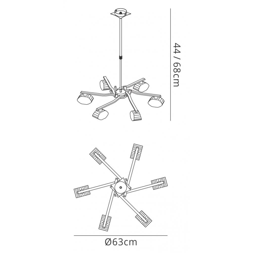 M0412PB Alfa Telescopic 6 Light G9 Polished Brass