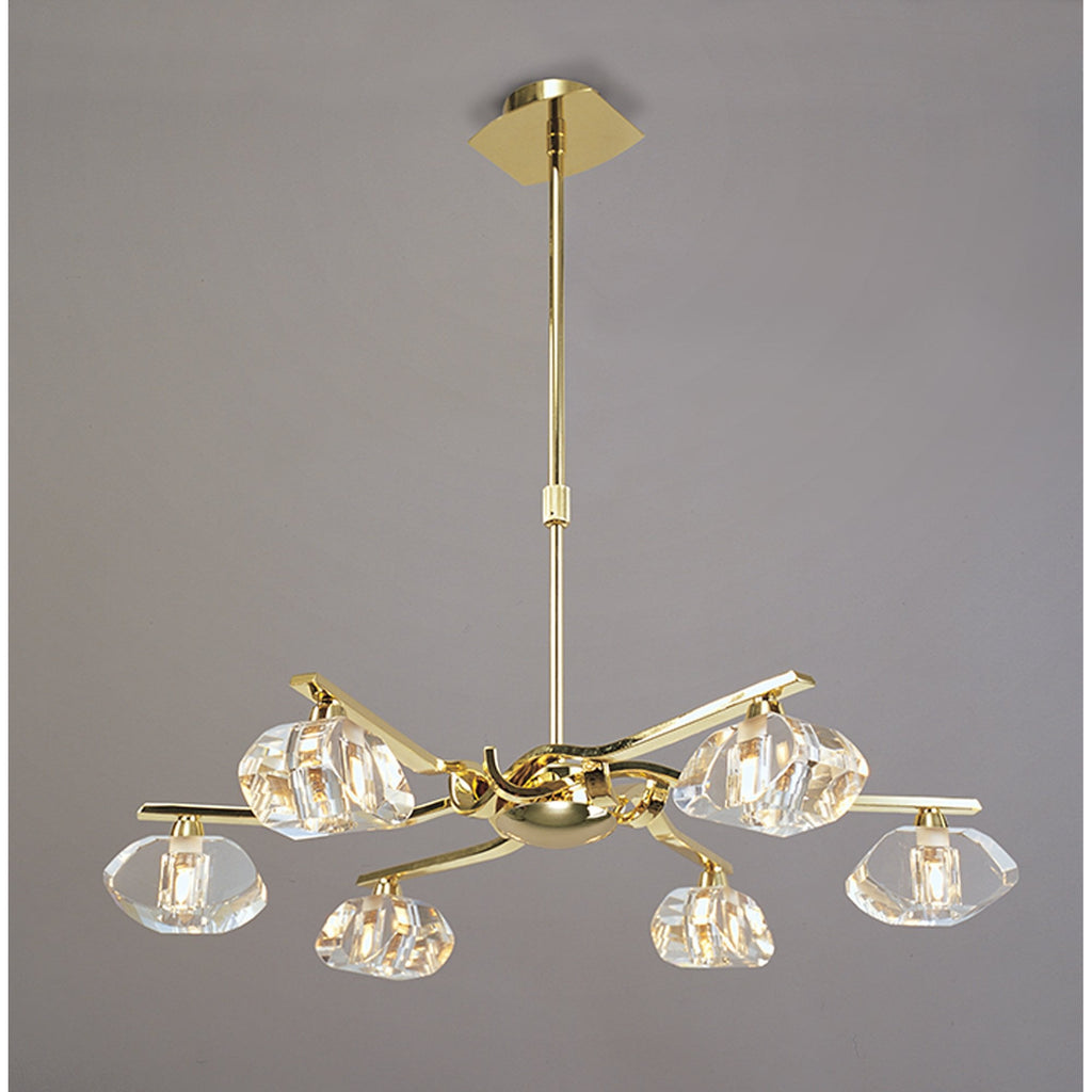 M0412PB Alfa Telescopic 6 Light G9 Polished Brass