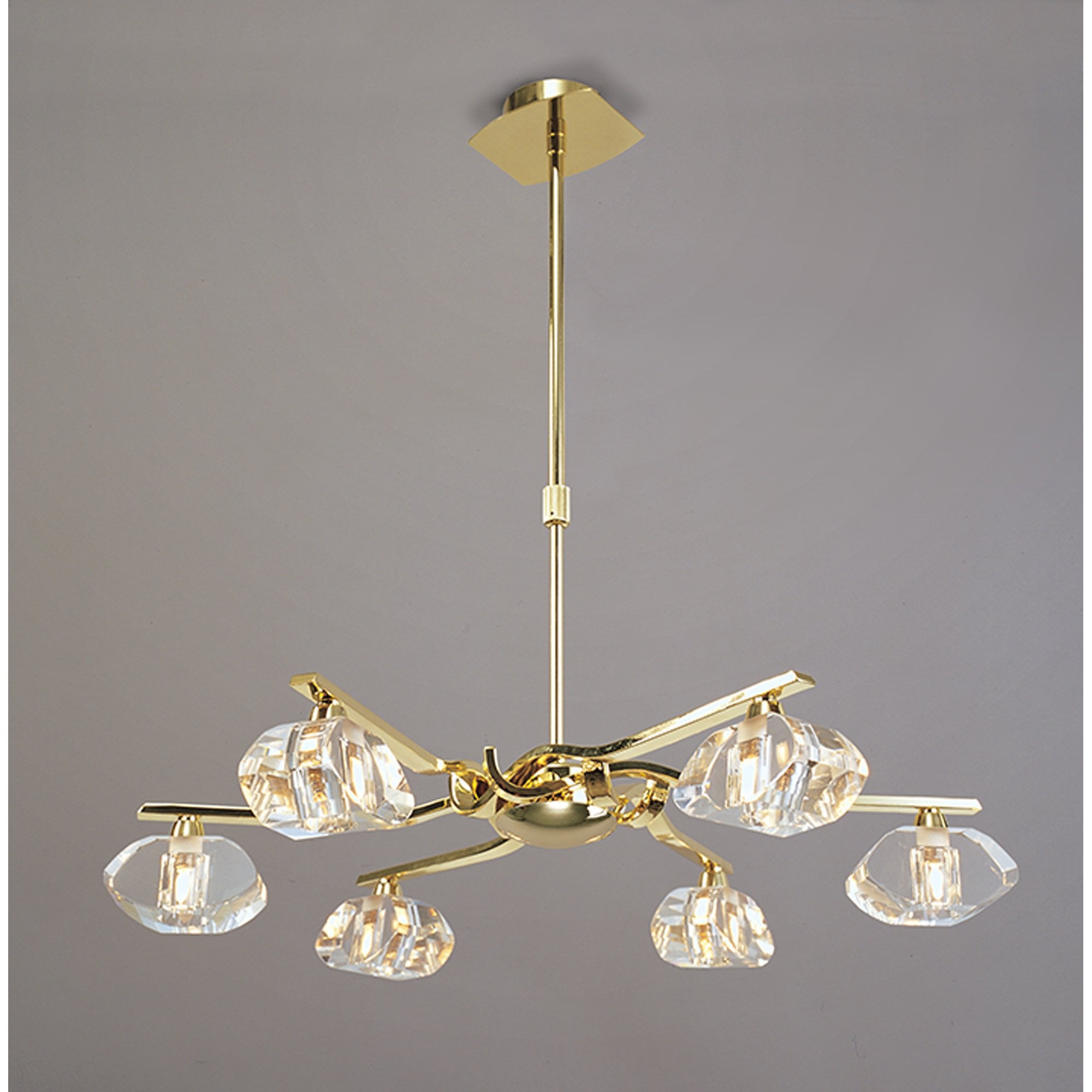 M0412PB Alfa Telescopic 6 Light G9 Polished Brass