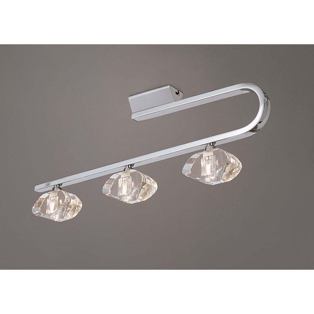 M0421 Alfa Ceiling Linear Bar 3 Light G9 Polished Chrome