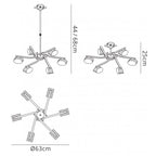 M0551FG Alfa Telescopic Convertible To Semi Flush 6 Light G9 French Gold