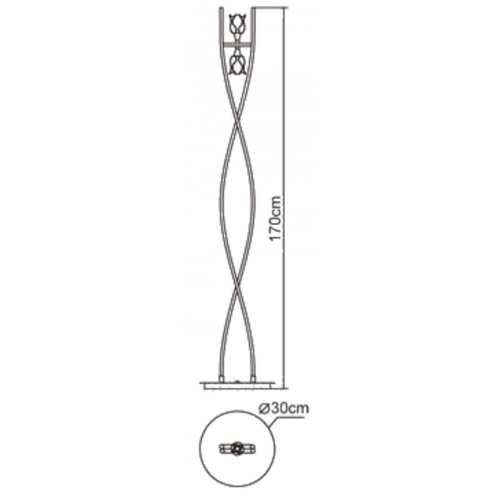M0583 Amel Floor Lamp 2 Light G9 Polished Chrome