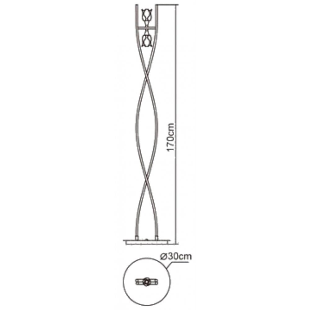 M0583BC Amel Floor Lamp 2 Light G9 Black Chrome