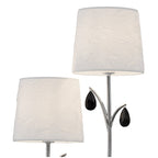 M6316 Andrea Wall Light 2 Light Polished Chrome White Shades Black Crystal Droplets