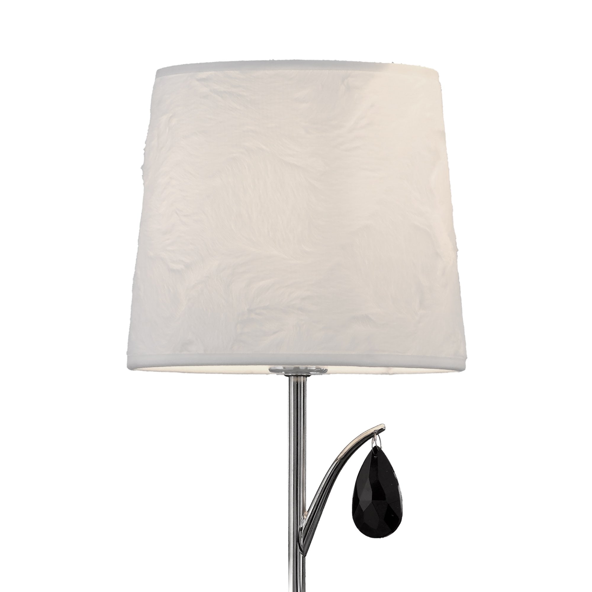 M6317 Andrea Wall Light 1 Light Polished Chrome White Shades Black Crystal Droplets