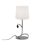 M6319 Andrea Table Lamp 45cm 1 Light Polished Chrome White Shades Black Crystal Droplets