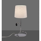 M6319 Andrea Table Lamp 45cm 1 Light Polished Chrome White Shades Black Crystal Droplets