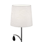 M6319 Andrea Table Lamp 45cm 1 Light Polished Chrome White Shades Black Crystal Droplets