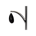 M6319 Andrea Table Lamp 45cm 1 Light Polished Chrome White Shades Black Crystal Droplets