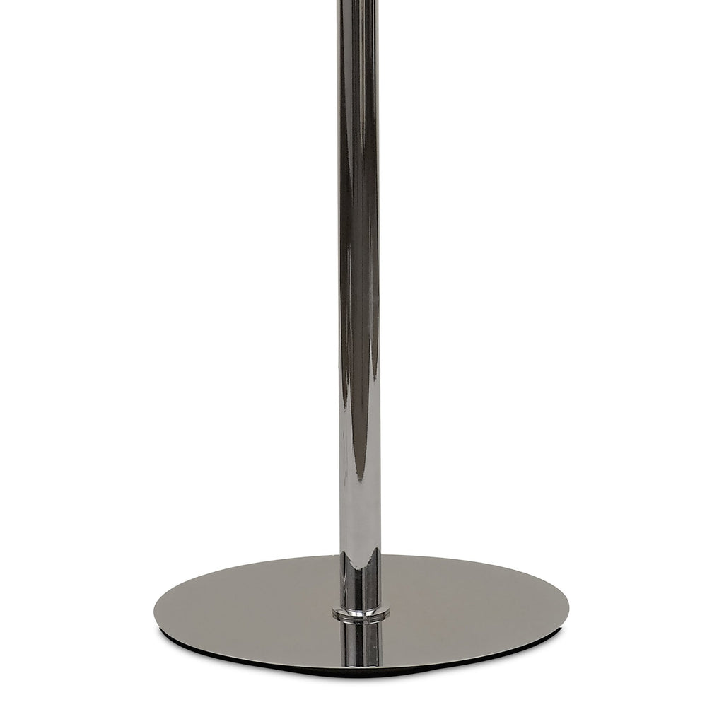 M6320 Andrea Floor Lamp 175cm 2 Light Polished Chrome White Shades Black Crystal Droplets