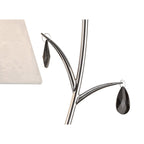 M6320 Andrea Floor Lamp 175cm 2 Light Polished Chrome White Shades Black Crystal Droplets