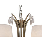 M6330 Andrea Pendant 100cm Round 12 Light Antique Brass White Shades White Crystal Droplets