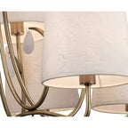 M6331 Andrea Pendant 88cm Round 9 Light Antique Brass White Shades White Crystal Droplets