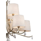M6331 Andrea Pendant 88cm Round 9 Light Antique Brass White Shades White Crystal Droplets