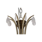 M6332 Andrea Pendant 100cm Round 8 Light Antique Brass White Shades White Crystal Droplets