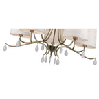 M6334 Andrea Pendant 81.5cm Round 5 Light Antique Brass White Shades White Crystal Droplets