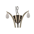 M6335 Andrea Pendant 67cm Round 5 Light Antique Brass White Shades White Crystal Droplets