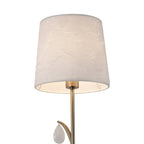 M6337 Andrea Wall Light 1 Light Antique Brass White Shades White Crystal Droplets