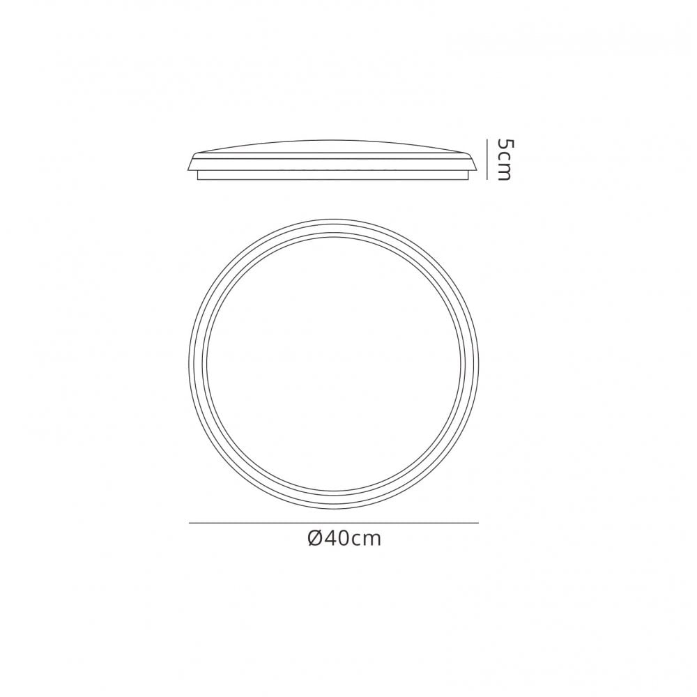 M6486 Aneto Outdoor Ceiling 40cm Round 24W LED White (S)