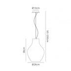 M6270 Anfora Pendant 28cm Round 1 Light White