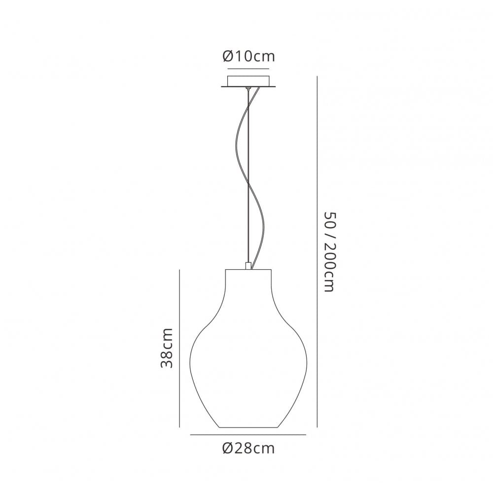 M6270 Anfora Pendant 28cm Round 1 Light White