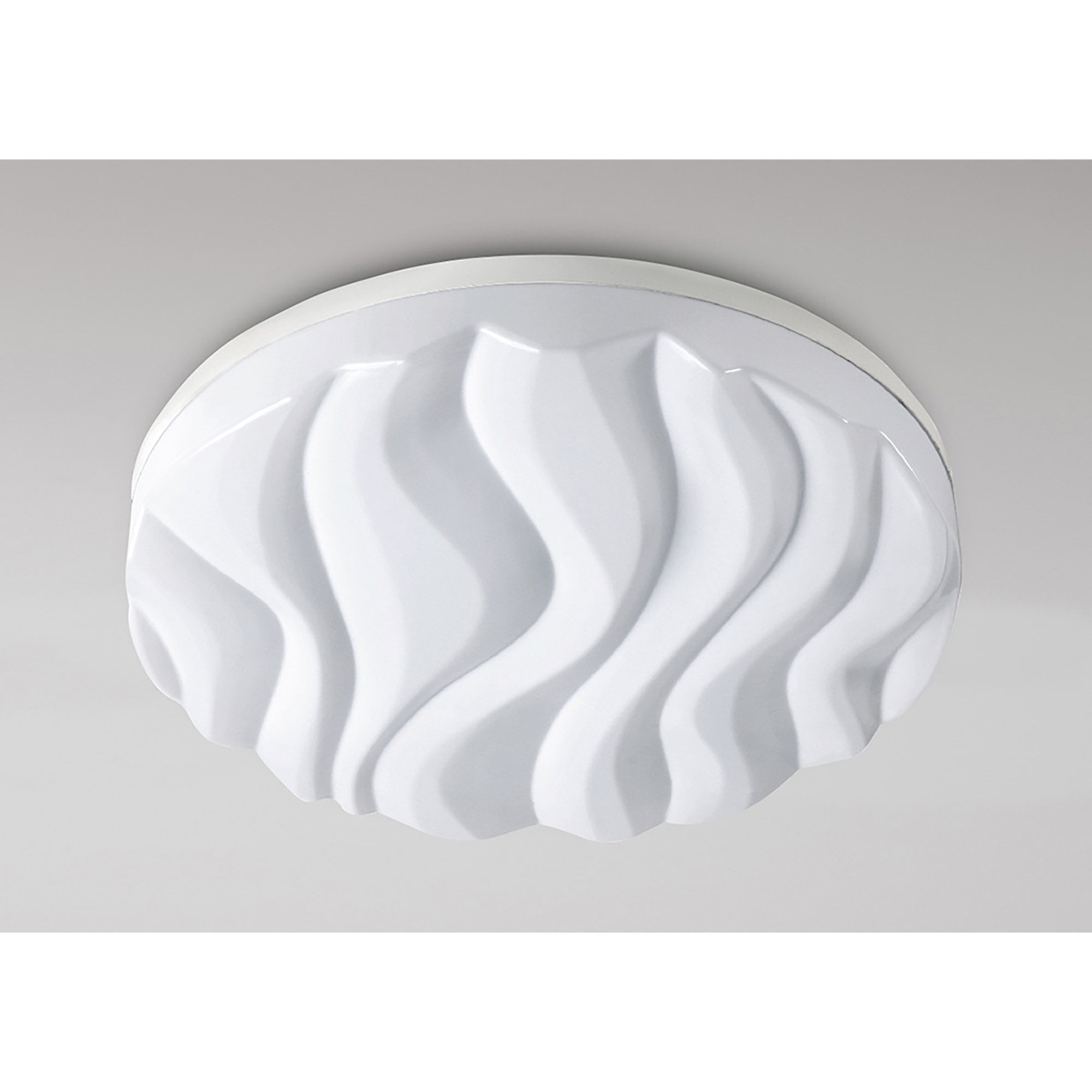 M5040 Arena Bathroom Flush Ceiling/Wall Light Large Round 45W LED Matt White/White Acrylic